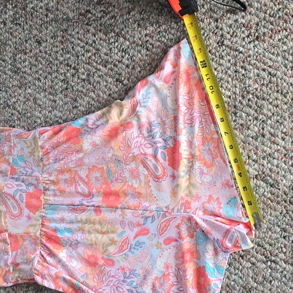 SO BRAND WOMEN'S JUNIOR SCOOPNECK "SKATER" PINK FLORAL ROMPER SIZE SMALL - Picture 8 of 15